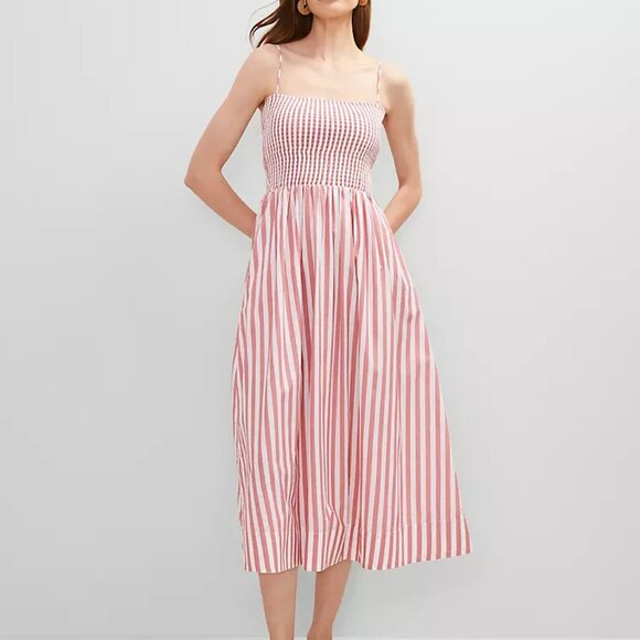 NWT Ann Taylor Petite Striped Maxi Flare Dress 12P - Picture 3 of 6